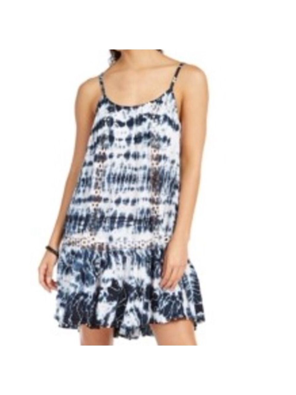 Nwt Raviya NAVY TIE-DYE Sleeveless Crochet Swim Cover-Up Dress -S